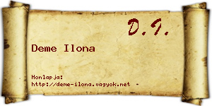 Deme Ilona névjegykártya